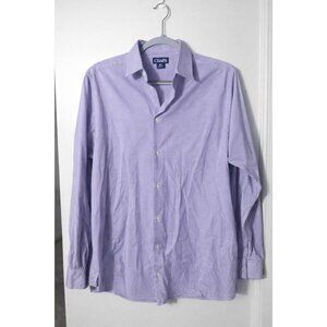 CHAPS Men’s Button Down Shirt Light Purple Gingham 100% Cotton Size XL. HL324